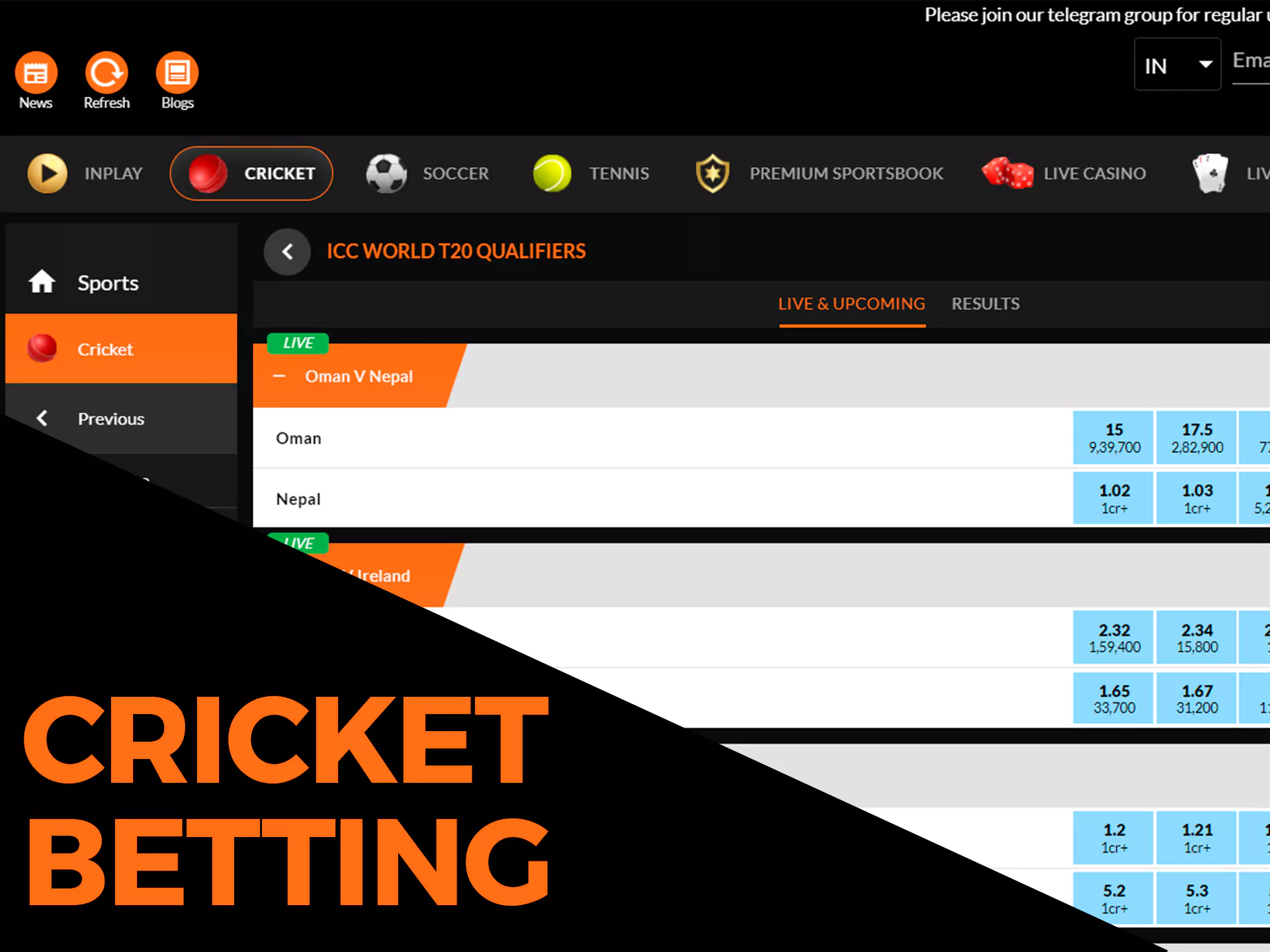 Place bets on IPL events in the Fairplay sportsbook.