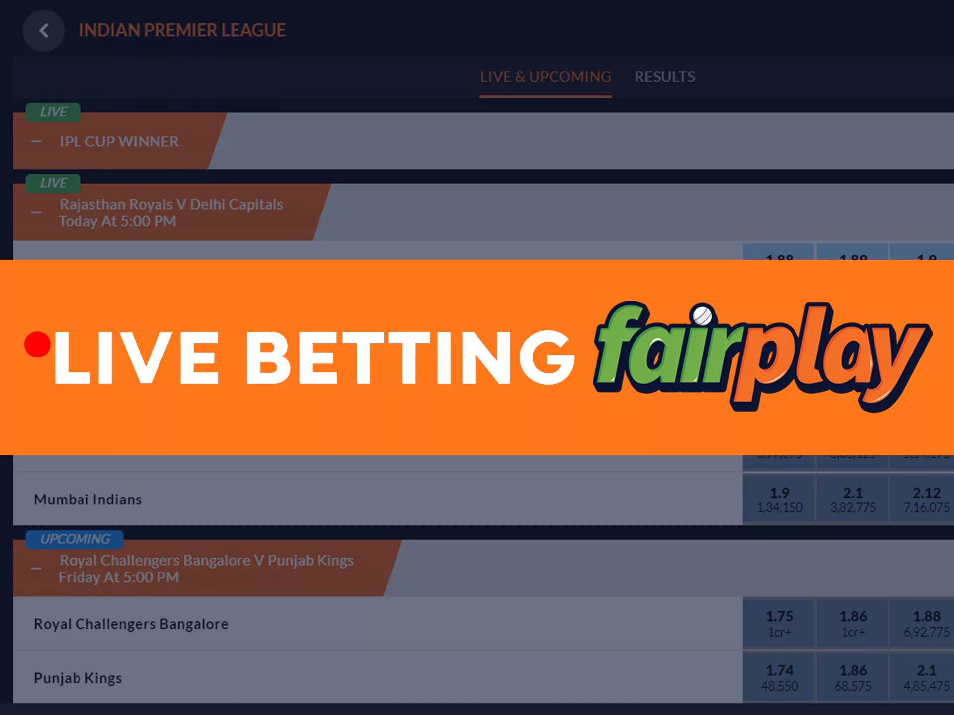 Bet in live format at Fairplay.