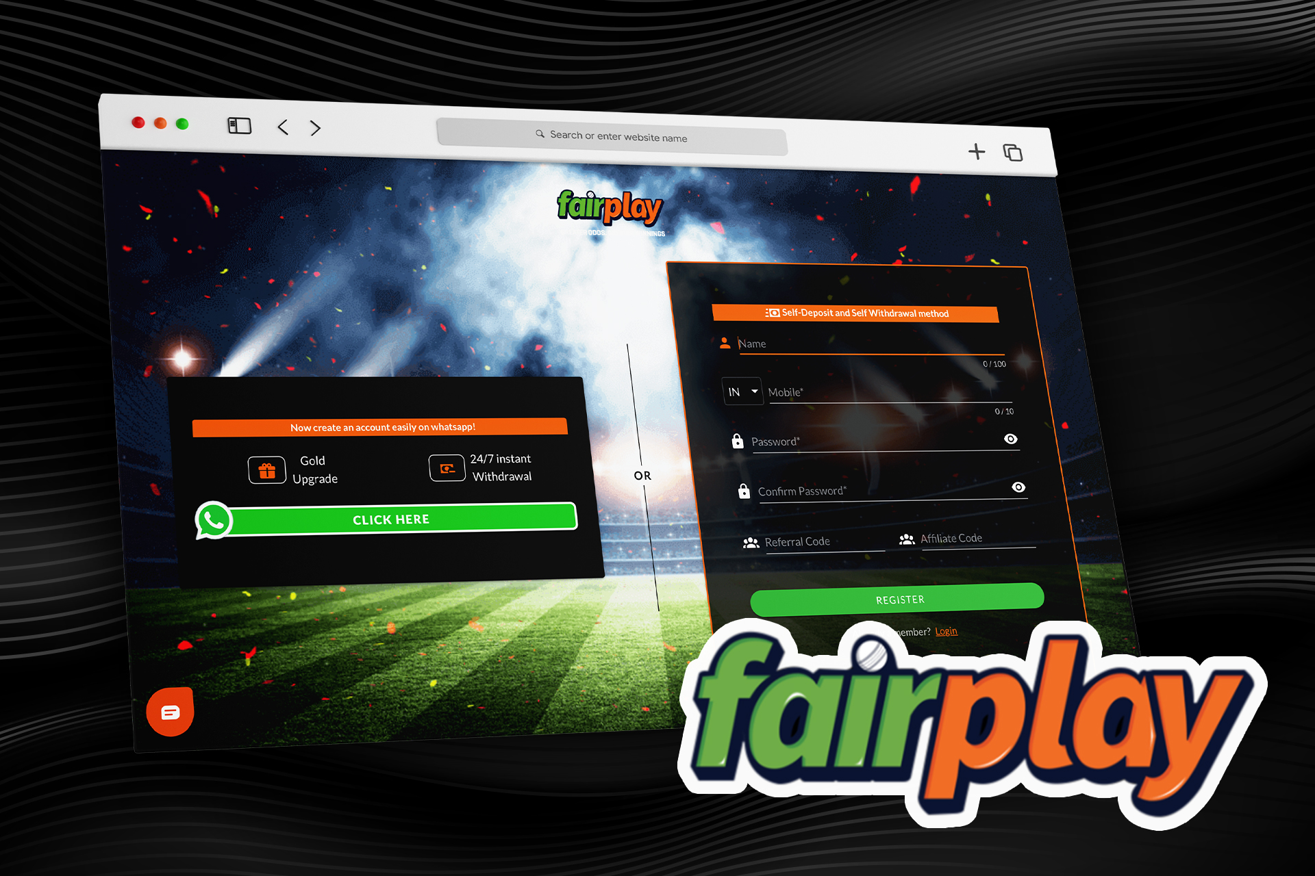 Open the Fairplay website and sign up for it.
