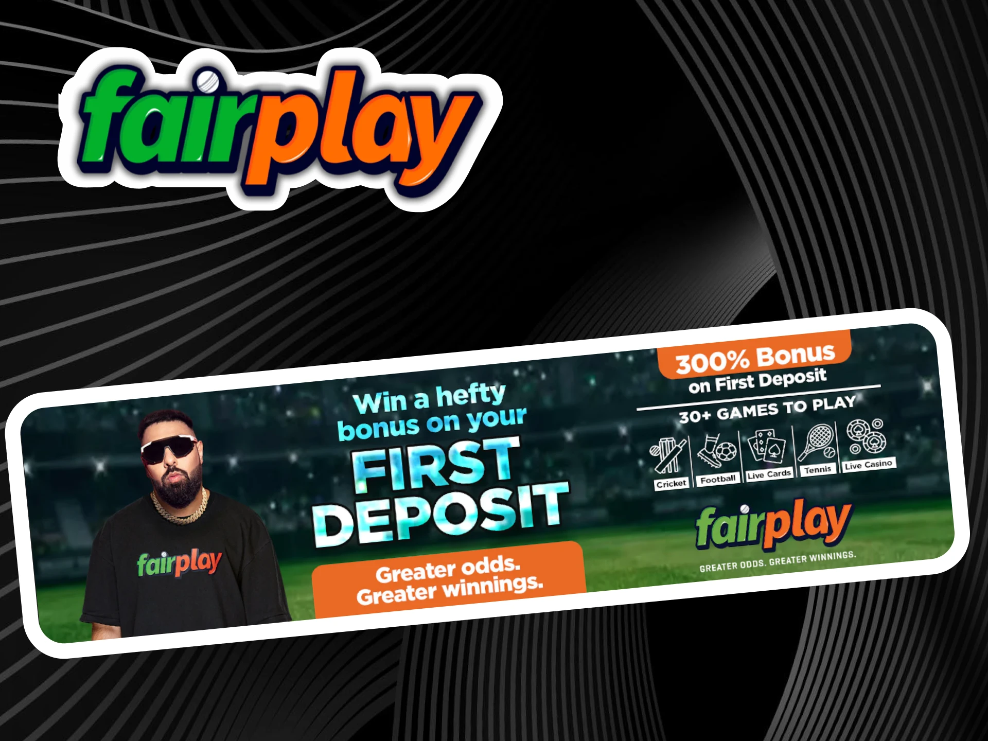After the first deposit you get the Fairplay welcome bonus of 300% up to 50,000 INR.